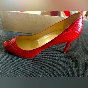 Louboutin Red Watersnake size 10